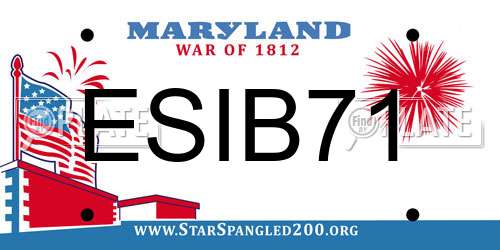 ESIB71 Maryland License Plate
