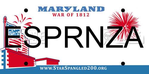 ESPRNZA Maryland License Plate