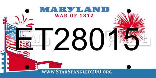 ET28015 Maryland License Plate