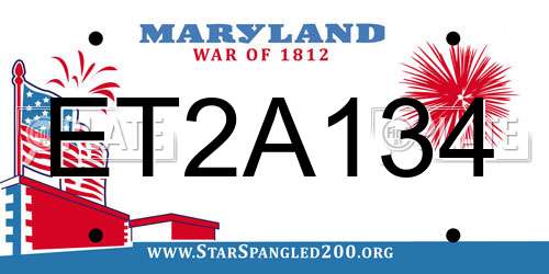 ET2A134 Maryland License Plate