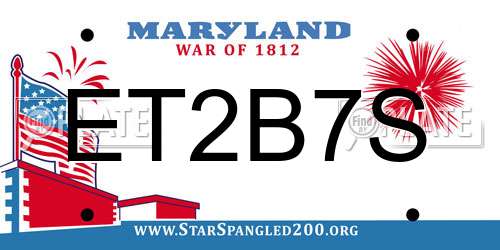 ET2B7S Maryland License Plate