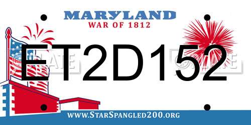 ET2D152 Maryland License Plate