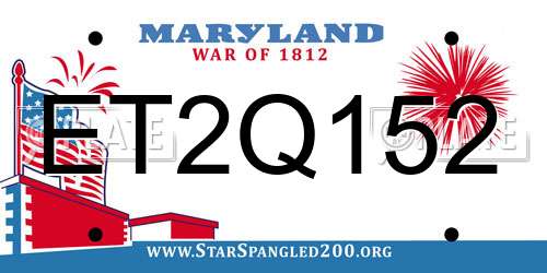 ET2Q152 Maryland License Plate