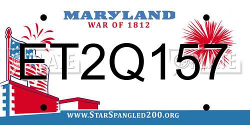 ET2Q157 Maryland License Plate