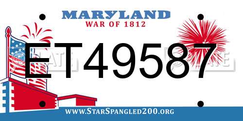ET49587 Maryland License Plate