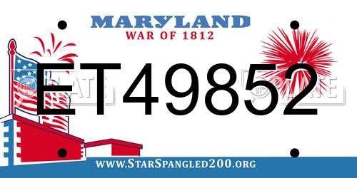 ET49852 Maryland License Plate