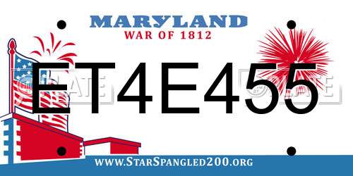 ET4E455 Maryland License Plate