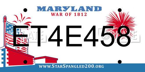 ET4E458 Maryland License Plate