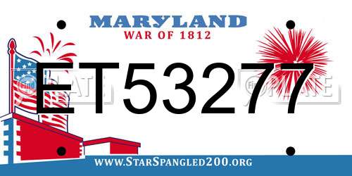ET53277 Maryland License Plate