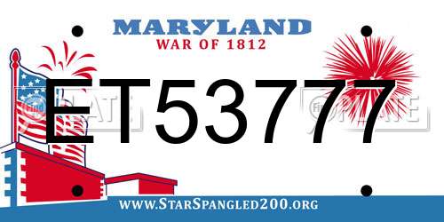 ET53777 Maryland License Plate