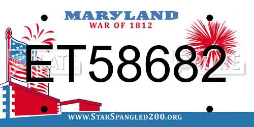 ET58682 Maryland License Plate