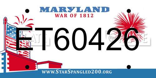 ET60426 Maryland License Plate