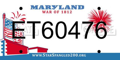 ET60476 Maryland License Plate