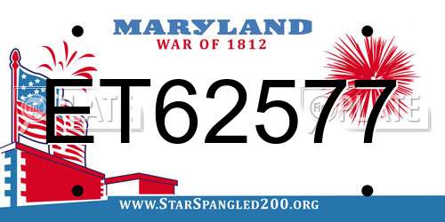 ET62577 Maryland License Plate