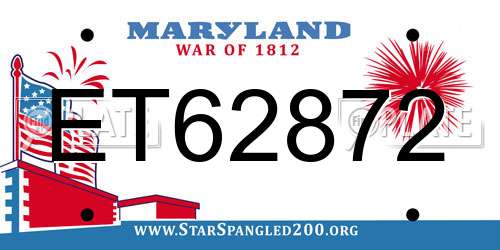 ET62872 Maryland License Plate