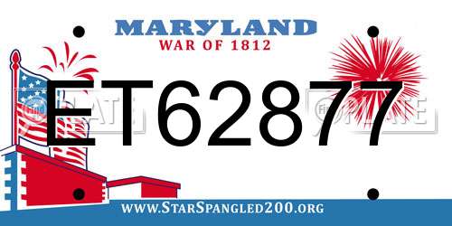 ET62877 Maryland License Plate