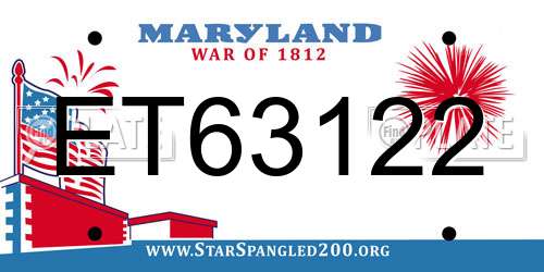ET63122 Maryland License Plate