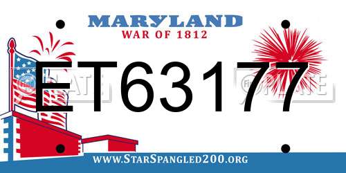 ET63177 Maryland License Plate