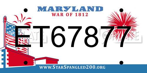 ET67877 Maryland License Plate