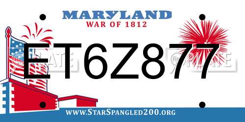 ET6Z877 Maryland License Plate