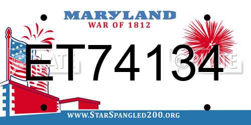 ET74134 Maryland License Plate