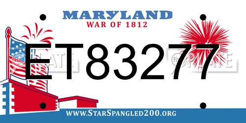 ET83277 Maryland License Plate