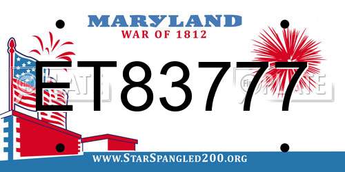 ET83777 Maryland License Plate