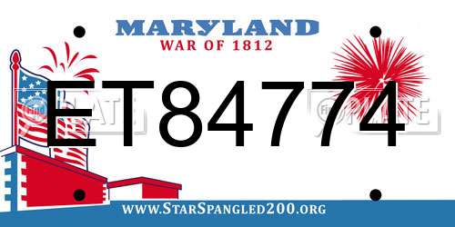 ET84774 Maryland License Plate