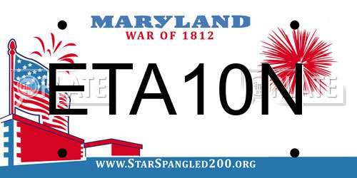 ETA10N Maryland License Plate