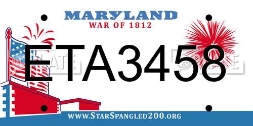 ETA3458 Maryland License Plate