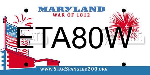 ETA80W Maryland License Plate