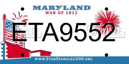 ETA9552 Maryland License Plate