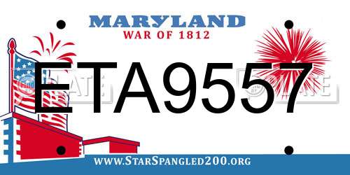 ETA9557 Maryland License Plate