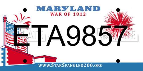 ETA9857 Maryland License Plate