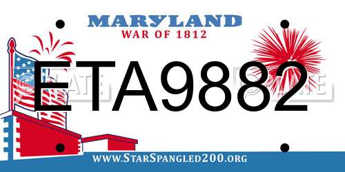 ETA9882 Maryland License Plate