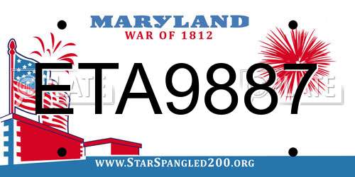 ETA9887 Maryland License Plate