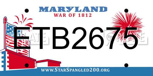 ETB2675 Maryland License Plate