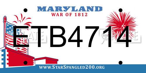 ETB4714 Maryland License Plate