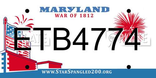 ETB4774 Maryland License Plate