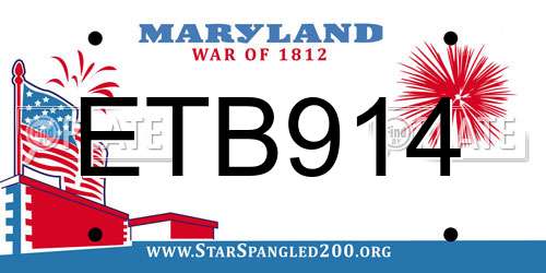ETB914 Maryland License Plate
