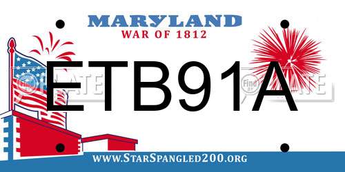 ETB91A Maryland License Plate