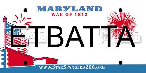 ETBATTA Maryland License Plate
