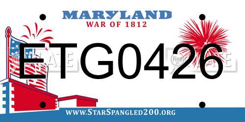 ETG0426 Maryland License Plate