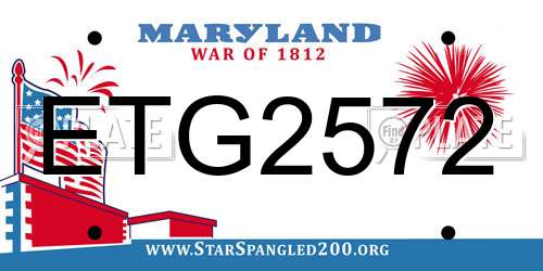 ETG2572 Maryland License Plate