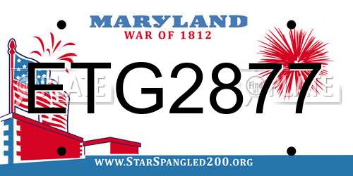 ETG2877 Maryland License Plate