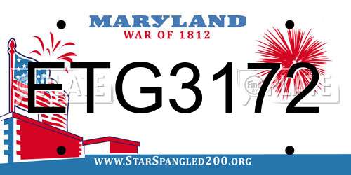 ETG3172 Maryland License Plate