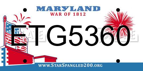 ETG5360 Maryland License Plate