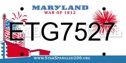 ETG7527 Maryland License Plate