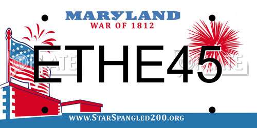 ETHE45 Maryland License Plate