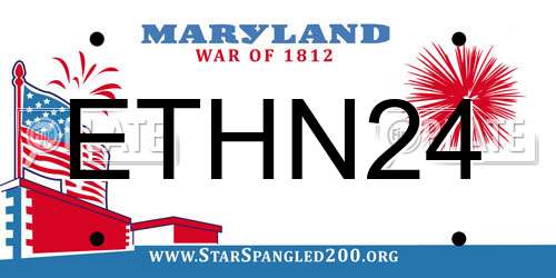 ETHN24 Maryland License Plate